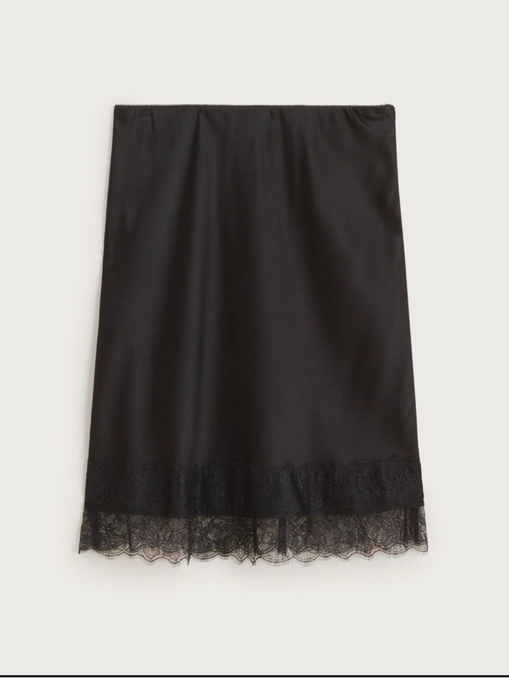 J.Crew Gwen Lace-Trim Slip Skirt Black Size 3X NWT Elegant Midi Skirt